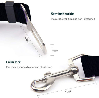 Keep Your Pet Safe and Secure: Adjustable Car Seat Belt for Dogs and Cats - Durable Nylon Harness with Easy Clip