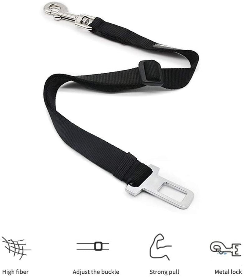 Keep Your Pet Safe and Secure: Adjustable Car Seat Belt for Dogs and Cats - Durable Nylon Harness with Easy Clip