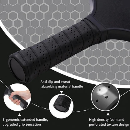Elevate Your Game with the Tok Pickle T300 Carbon Fiber Pickleball Paddle Set - Includes 2 Wide Body Paddles, 4 Balls, and a Convenient Carry Bag for Family Fun and Beginners!