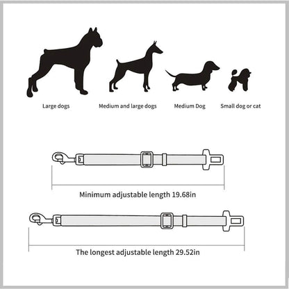 Keep Your Pet Safe and Secure: Adjustable Car Seat Belt for Dogs and Cats - Durable Nylon Harness with Easy Clip