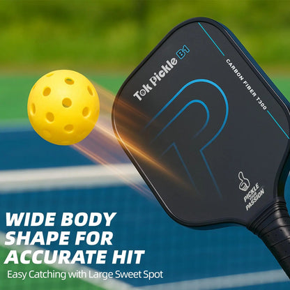 Elevate Your Game with the Tok Pickle T300 Carbon Fiber Pickleball Paddle Set - Includes 2 Wide Body Paddles, 4 Balls, and a Convenient Carry Bag for Family Fun and Beginners!