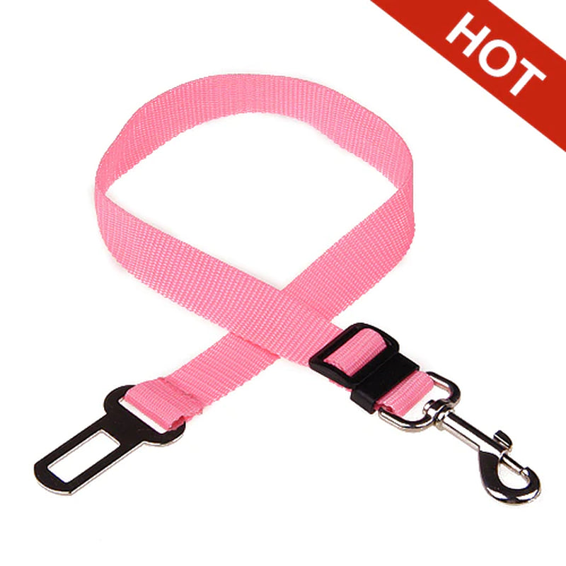 Keep Your Pet Safe and Secure: Adjustable Car Seat Belt for Dogs and Cats - Durable Nylon Harness with Easy Clip